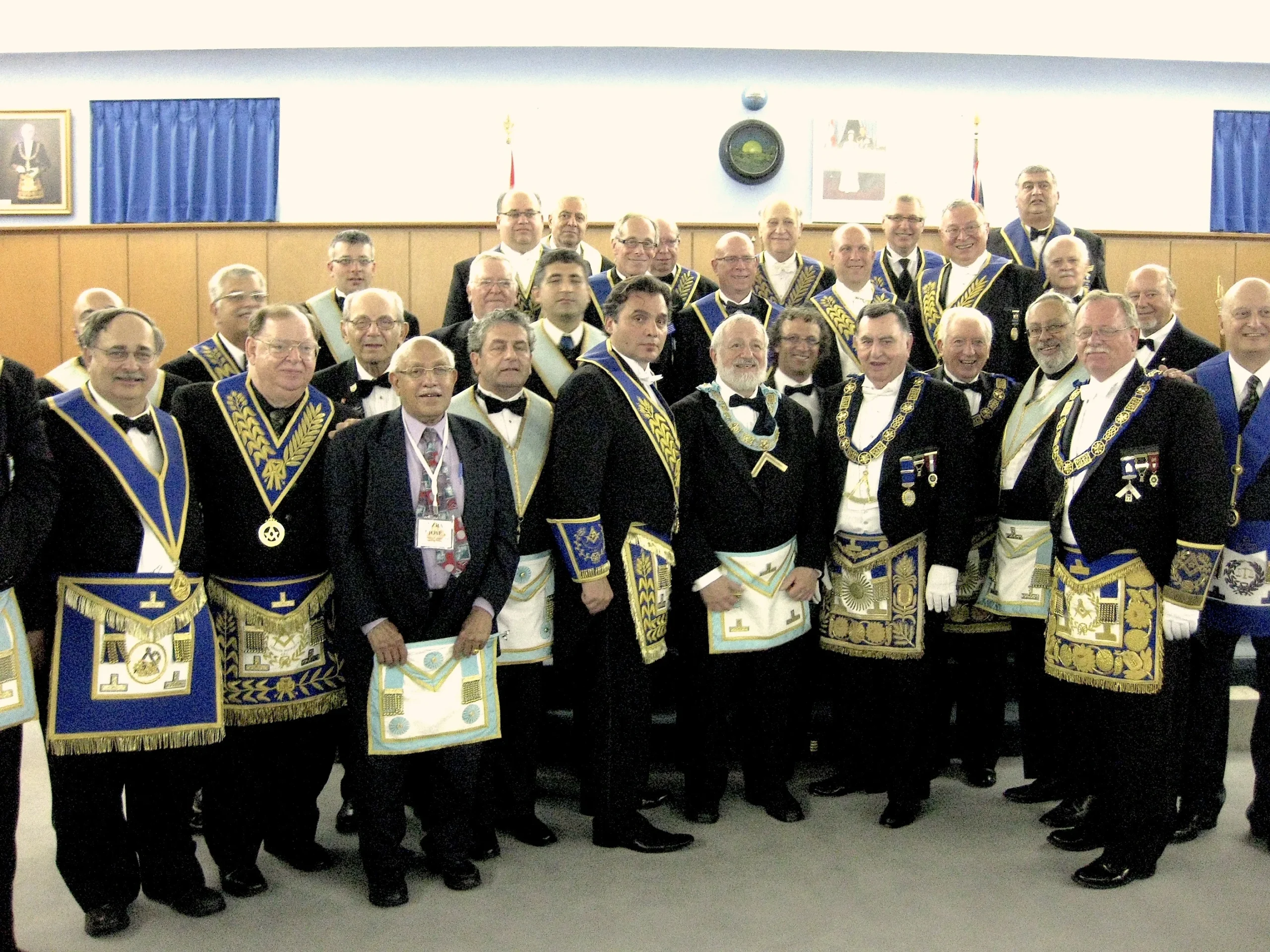 Members gathered for a Patterson Grey Lodge installation in September 2012