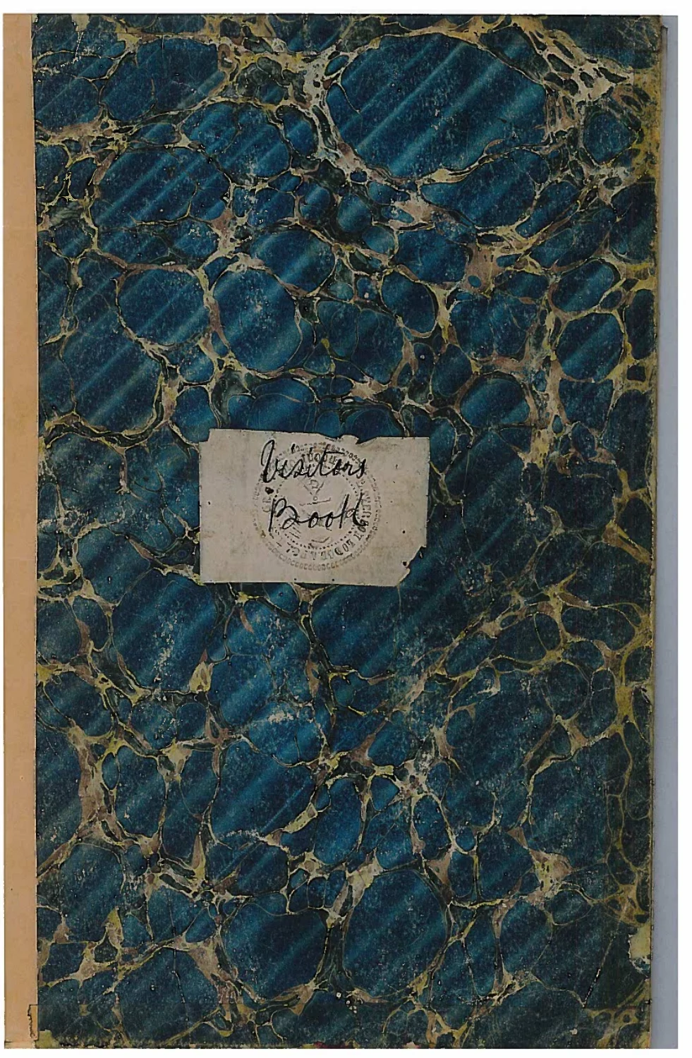 Marbled cover of the Patterson Lodge visitors book
